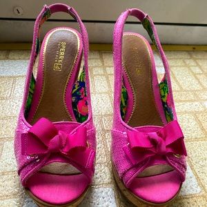 Pink Sperry Wedges